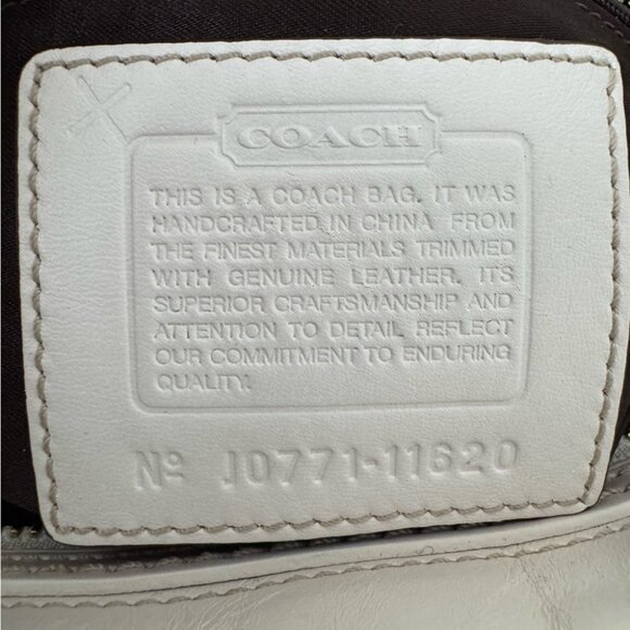 Coach 11620 Monogram Hampton Satchel Shoulder Bag - Brown & Pink - EUC - Picture 7 of 7